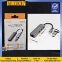 USB Type-C LAN 100Mbps UHL01 M-Tech 100Mbps LAN plus 3 Port USB Hub 3.0