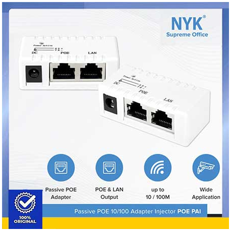 Passive POE INJECTOR NYK 10/100Mbps Adapter