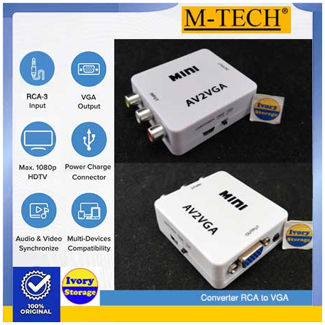 Converter RCA ke VGA M-TECH HD VIDEO CONVERTER ( RCA-VGA )