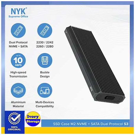 SSD External Case M2 NVME NYK USB3.0 to Type C