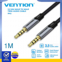 Kabel Audio VENTION 1m TRRS AUX 3.5mm 4 Pole Stereo Braided BAQHF 1 meter ( Aux-Aux )