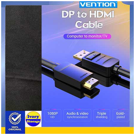 Converter Displayport ke HDMI Female Vention 4K Adapter ( DP-HDMI )