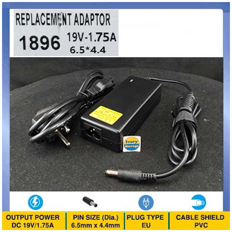 Power Adaptor 19V 2.1A Dia.6.5 x 4.4mm ITE Standar
