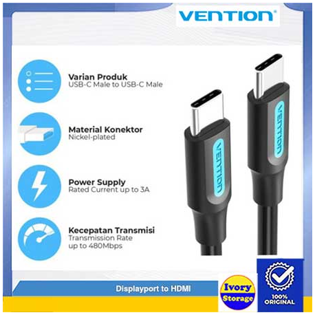 KABEL DATA TYPE C KE TYPE C 45 cm(USB-C to USB-C)