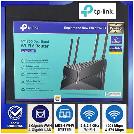 Wireless Router TP-LINK Archer AX23 AX1800 Dual Band 1.8Gbps Wi-Fi 6