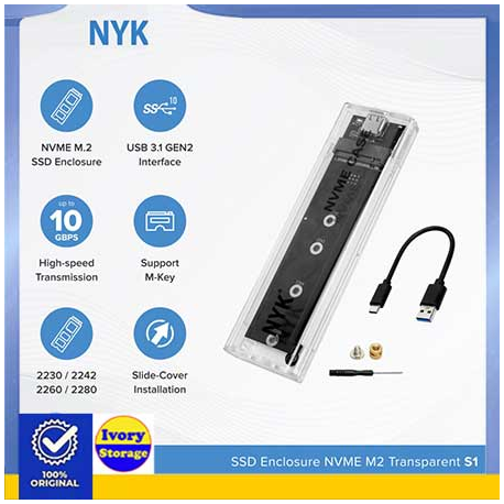SSD External Case M2 NVME NYK USB3.0 to Type C S1