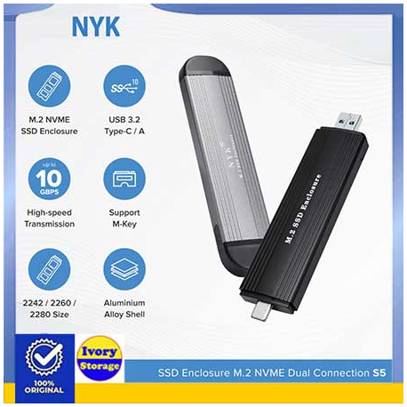 SSD External Case M2 NVME NYK USB3.0 to Type C S1