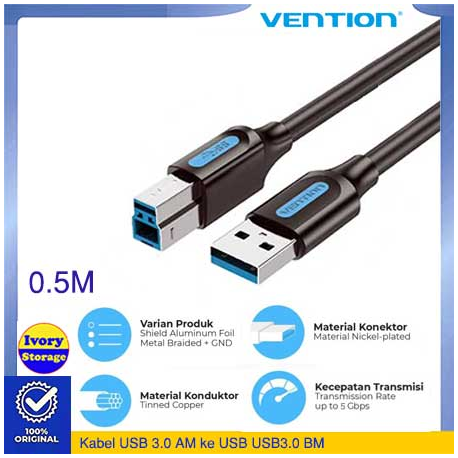 Kabel Printer USB2.0 Vention 2M (USB2.0 AM-BM 2M) COQBH